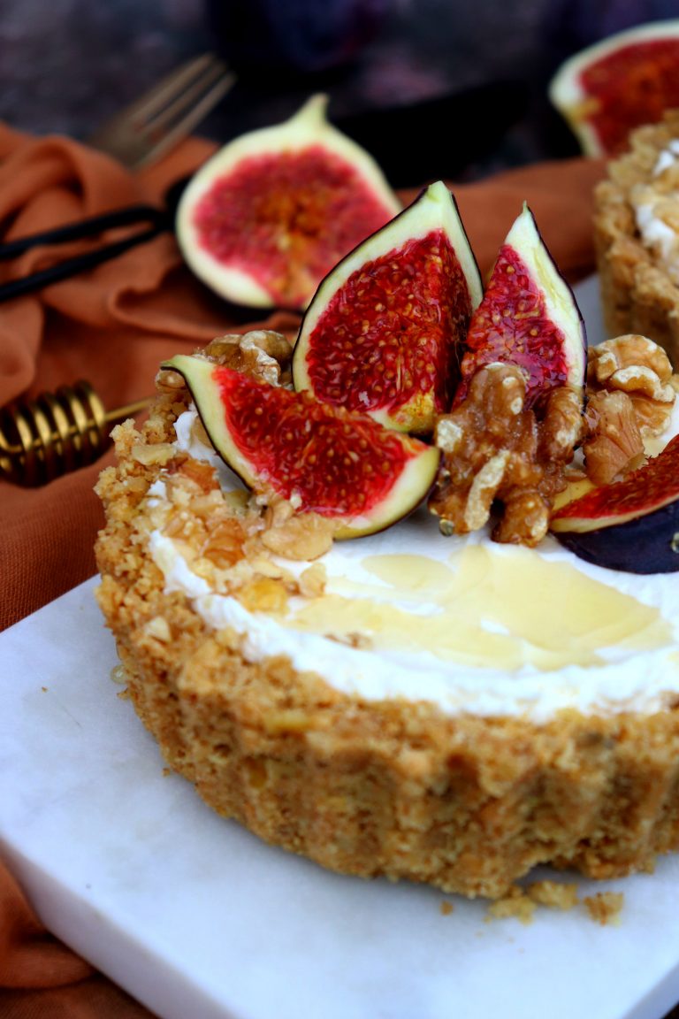 No Bake Fig, Honey & Walnut Tarts