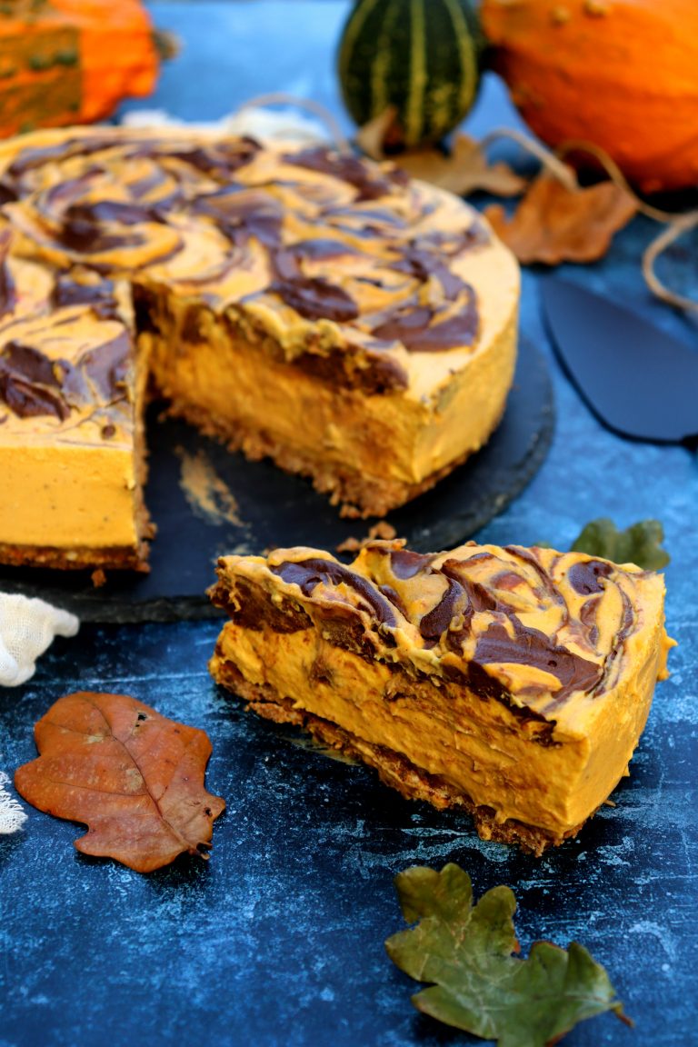No Bake Pumpkin & Chocolate Cheesecake