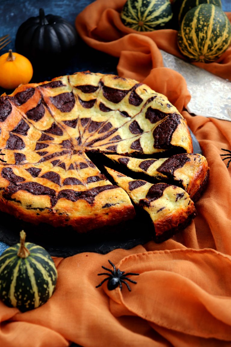 Spiderweb Cheesecake Brownies