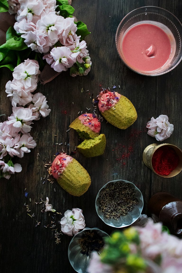 Matcha & Ruby Chocolate Madeleines