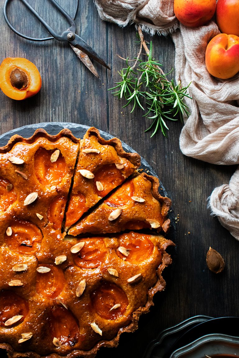 Roasted Apricot & Rosemary Tart