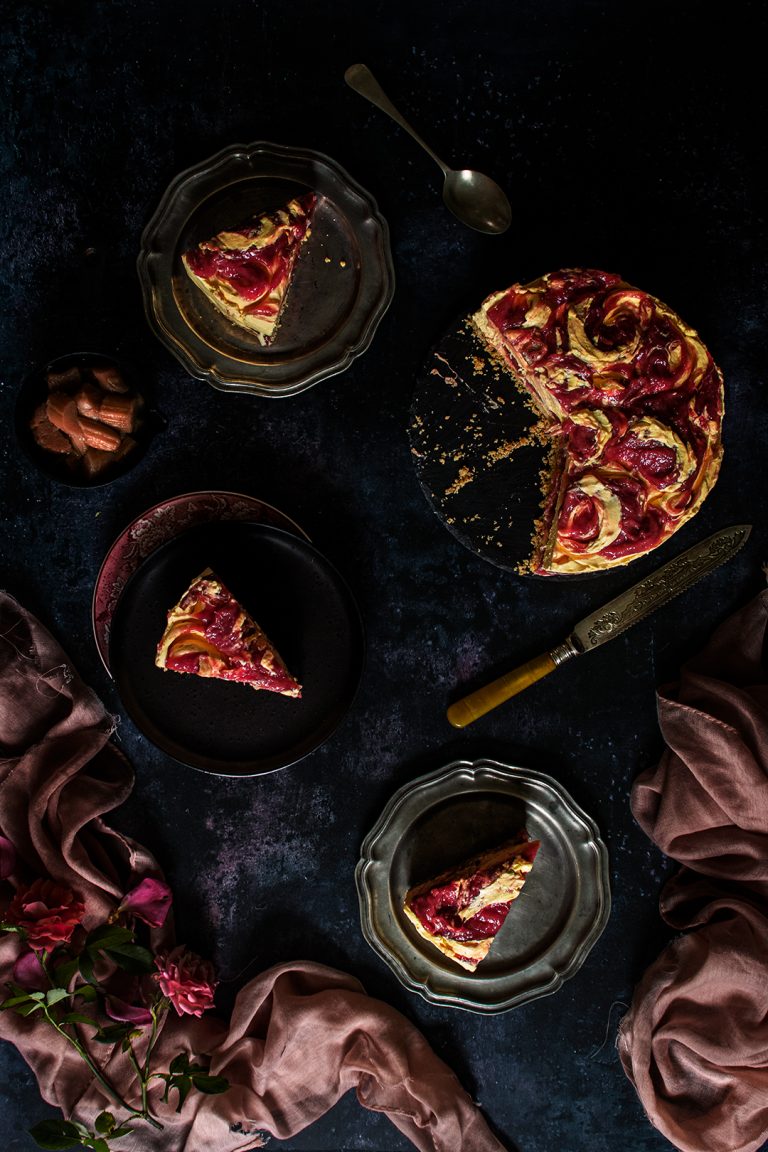 No Bake Rhubarb & Custard Cheesecake